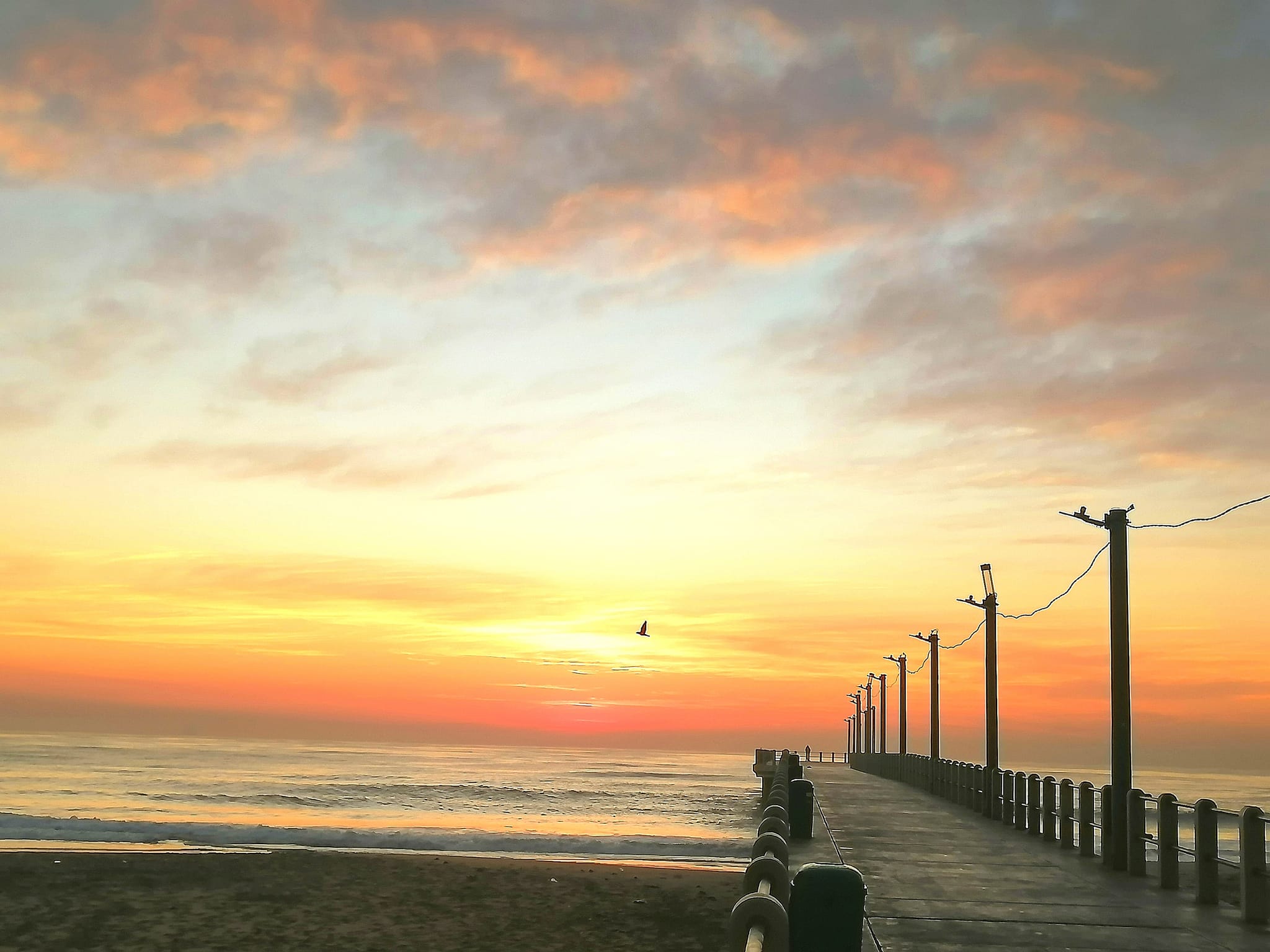 Sunrise over the Indian Ocean viewed from Edenroc Retirement Village in Durban